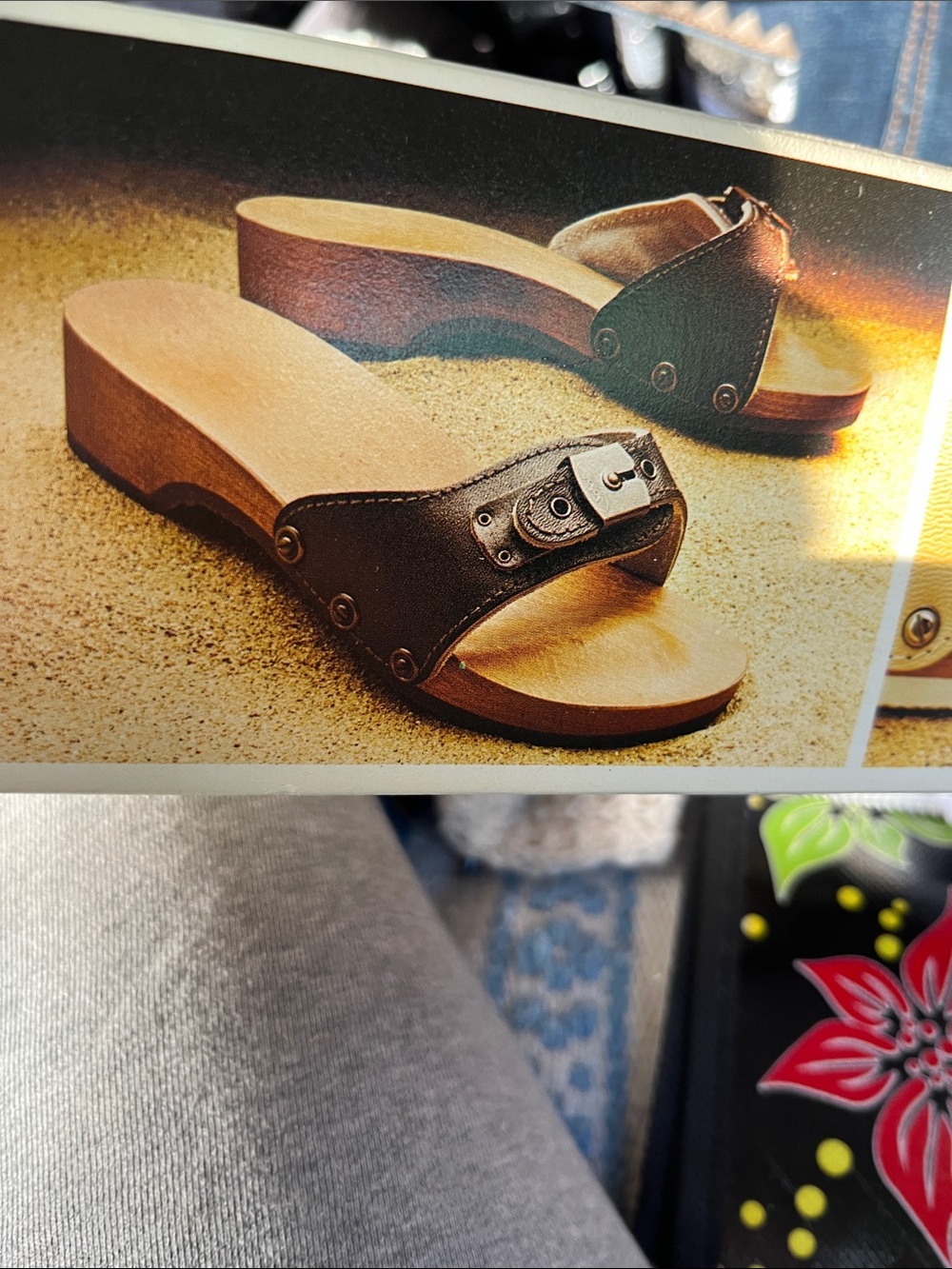 Rare vintage 80s Dr Scholls SZ 9 sandals Wooden Exercise Shoes Slides - Picture 6 of 6